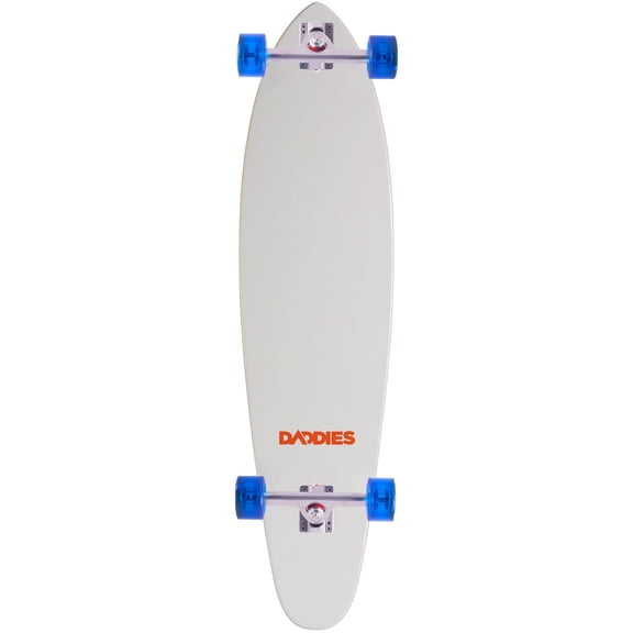 Daddies Logo Kicktail Longboard Complete - White