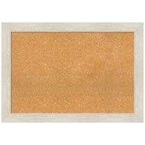 Amanti Art Natural Cork Board Wood Framed Hardwood White Wash Bulletin Board 41 in. x 29 in.
