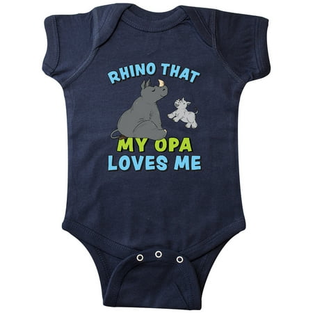 

Inktastic Rhino That My Opa Loves Me with Cute Rhinos Gift Baby Boy or Baby Girl Bodysuit