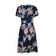 thumbnail image 4 of Drses Summer Dresses for Women 2024 Women's Fashionable Summer Printed Short Sleeved V-neck Beach Dress Women's Casual Dresses, 4 of 5