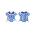 thumbnail image 2 of BemeyourBBs Newborn Baby Girl 4th of July Outfit Baby Girls Patriot Independent Day Clothes Smocked Bubble Romper with Bows Plaid Star American Flag Short Sleeve Bodysuit Playsuit Jumpsuit, 2 of 9