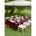 thumbnail image 3 of Outdoor Tablecloth with Umbrella Hole and Zipper, Christmas Rectangle Table Cloth 52x70 Inch Waterproof Tablecloth, Xmas Red Black Buffalo Plaid Snowflakes Pine Tree Picnic Table Cover for Patio, 3 of 7