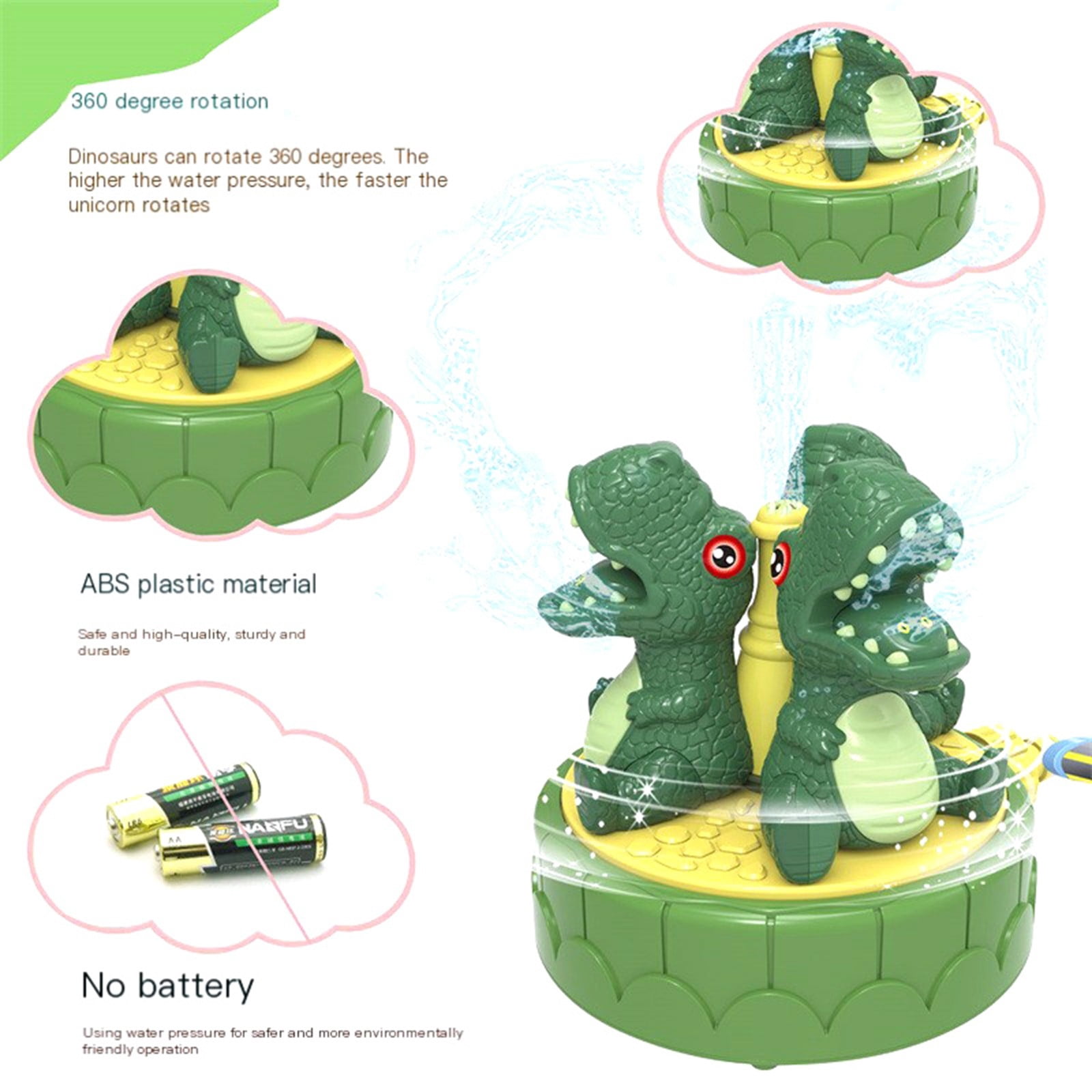 Outdoor Toys Water Sprinkler For Kids KKUYT Dinosaur Splashing Water Toy Nozzle Summer Play For Boys Girls 8 Years