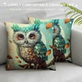 thumbnail image 3 of Orinice Owl Branch Leaves Graphic Decorative Cushion Throw Pillow Cover for Home Couch Living Room Bed Sofa High-Quality Aesthetic Decorative 1PC 24x24in, 3 of 5