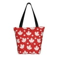 thumbnail image 3 of Easygdp Maple Leaves Stylish Canvas Handbag Shoulder Tote Bag, Shopping Bag with Zip, Suitable for Buying Groceries, Office, Fitness, 3 of 9