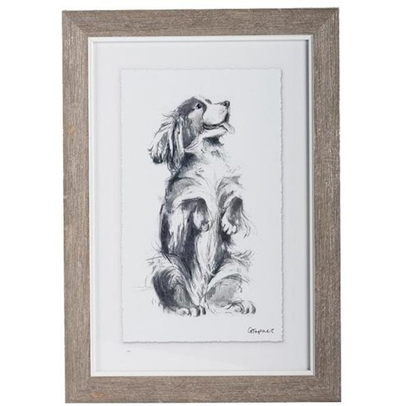 Impression Encadrée - Œuvre d'Art Chien Heureux
