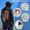 thumbnail image 4 of SEANATIVE Men's Outdoor Fishing Hoodie Sun Protection with Face Cover, Lightweight Portable Sun Block Top UV Protection Hooded Pullover for Travel Fishing, S, Deer American Flag, 4 of 7
