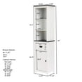 thumbnail image 6 of LuxenHome White Wood 63-Inch Tower Bathroom Cabinet, 6 of 9
