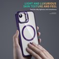 thumbnail image 5 of TECH CIRCLE For iPhone 16e Clear Phone Case 6.1" 2025 with Magnetic Ring and Hidden Foldable Kickstand, Compatible with MagSafe, Slim Lightweiht Protective Transparent Back Cover Case, Dark Purple, 5 of 8