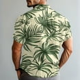 thumbnail image 5 of CCRFTGI Green Button Up Shirt Men Hawaiian Big and Tall Plain Mens T-Shirts Vacation Short Sleeve Mens T Shirt Summer Leaf Printed Tee,Green XL, 5 of 5