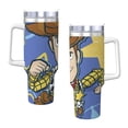 thumbnail image 4 of Woody Buzz Story Bouteille d'Eau 40oz Ice Bully avec Poignée Paille de Bouteille Sport Isolée en Acier Inoxydable Réutilisable Étanche Gobelet de Voiture, 4 of 9