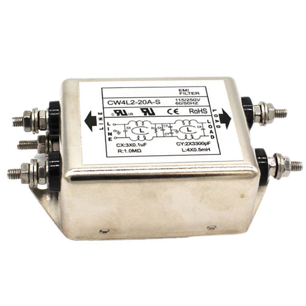 Single Phase AC Power Line EMI Filter AC 115/250V 50/60Hz 10A Suppressor 