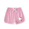 thumbnail image 3 of Hello Kitty-ropa transpirable de algodón puro para niños, conjunto de dos piezas, moda informal para niñas, pantalones cortos de manga corta, traje deportivo para niño, 3 of 5