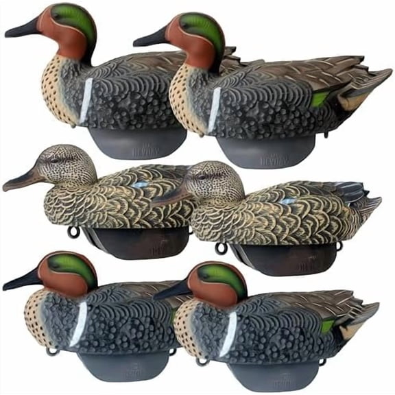 Green Wing Teal Duck Decoys by Heyday – Ultra-Light 100% HydroFoam | Durable, Realistic Design | 6 Pack of Duck Hunting Decoys$$Other