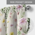 thumbnail image 5 of Spring Summer Flower Valances for Windows Eucalyptus Leaves Countryside Linen Rod Pocket Curtain Valance Window Treatment Short Curtains for Kitchen Living Room, 42"x12", 5 of 9