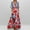 Red, variant on Women's Maxi Party Dress Summer Beach Wrap Short Sleeve V-Neck Floral Print Dresses with Pockets