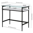 thumbnail image 5 of Evelyn&Zoe Eaton Rectangular 36" Wide Desk with Faux Marble Shelf in Blackened Bronze/Faux Marble, 5 of 7