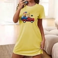 thumbnail image 1 of Camisón corto de talla grande para mujer, camisón de manga corta con estampado de pecho a la moda, camisón para mujer, 1 of 7