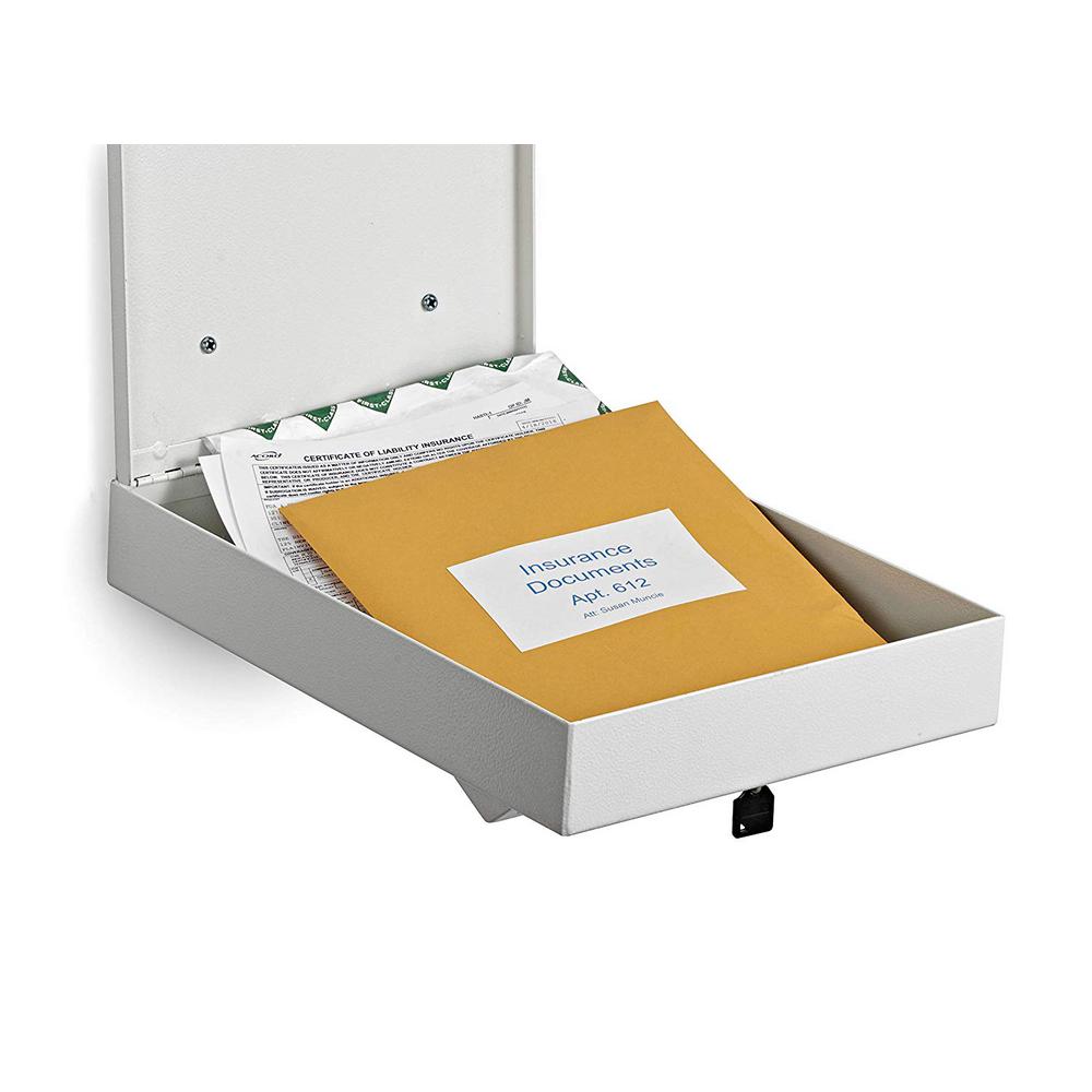 AdirOffice Steel Wall Mountable Document Storage Mail Box W/4 Keys, White - image 4 of 5
