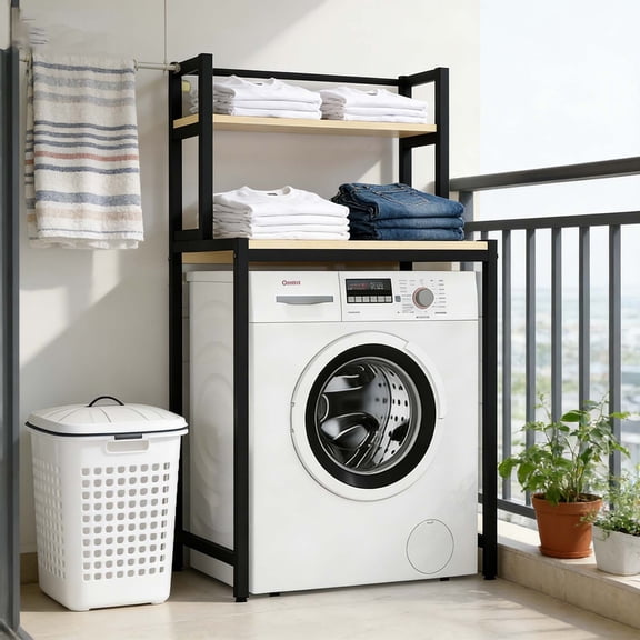 2/3-Tier Laundry Organization Shelf, Over Washer and Dryer Shelves Multipurpose Rack for Laundry Room, Balcony & Utility Closet