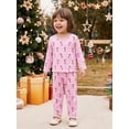 thumbnail image 5 of Loicainy Baby Toddler Girl Christmas Outfit 6 12 18 24 Months 2T 3T 4T 5T Candy Cane Long Sleeve T-shirt and Pants Clothes Set, 5 of 9