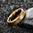 thumbnail image 2 of 6mm Gold Plated Tungsten Rings for Men Women Matte Finish Wedding Band with Beveled Edges, 2 of 5