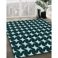 thumbnail image 3 of Ahgly Company Machine Washable Indoor Round Transitional Deep Teal Green Area Rugs, 8' Round, 3 of 7