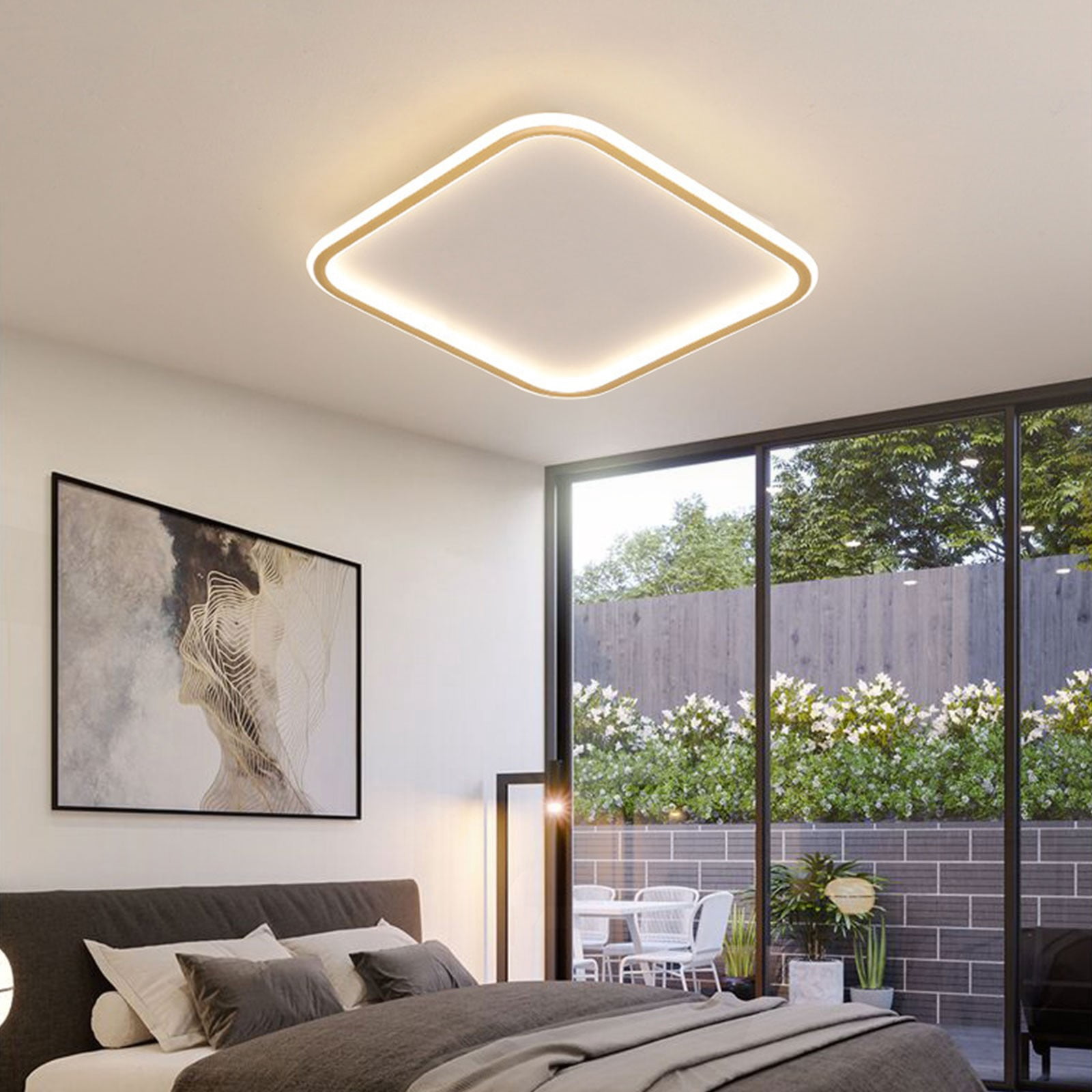 45W 50*50*4.5cm Ceiling Lamp Adjustable Dimmable Ceiling Light Fixture Indoor for Lighting Children's Rooms Living Rooms Dining Rooms