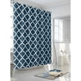 thumbnail image 3 of Fsddascl Lake Blue Moroccon Shower Curtain Set - 54" x 78" Washable Bathtub Curtain with 12 Hooks, Minimalist Ethnic Bohemian Aesthetic Waterproof Fabric Stall Shower Curtains for Bathroom/Bathtub, 3 of 6