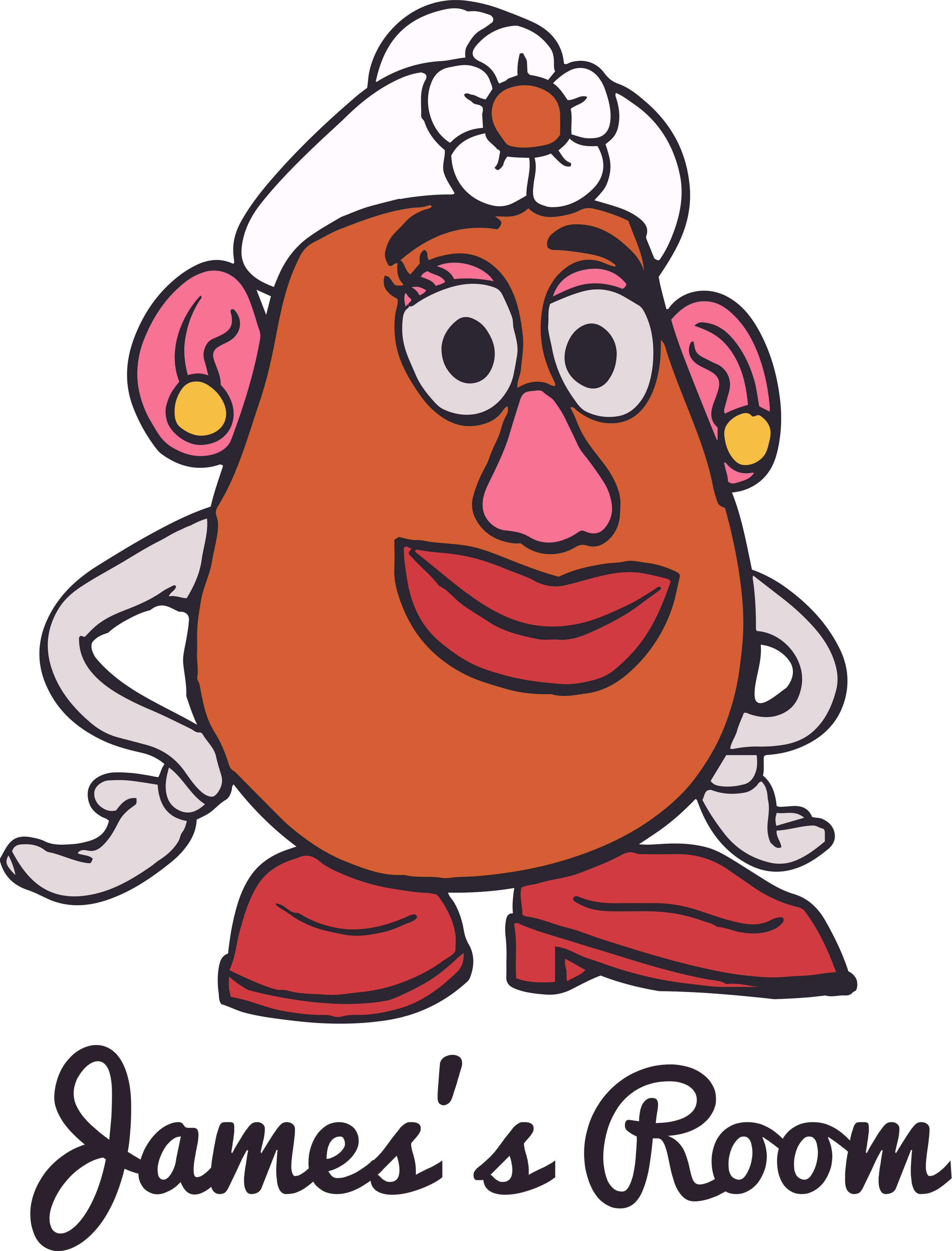 Disney Mrs Potato Head Toy Story Customized Wall Decal Custom Vinyl Wall Art Personalized Name Baby Girls Boys Kids Bedroom Wall Decal Room Decor Wall Stickers Decoration Size x12