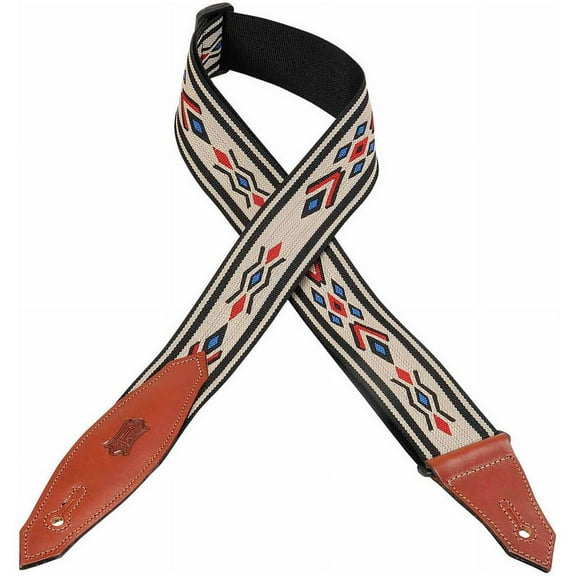 Levy's Leathers 2" Polypropylene/Jacquard Weave Guitar Strap with Leather Ends (MSSN80-MLT)
