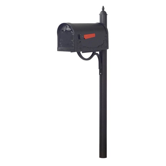 Outdoor Letter Holder Floral Curbside Mailbox with Locking Insert and Richland Mailbox Post