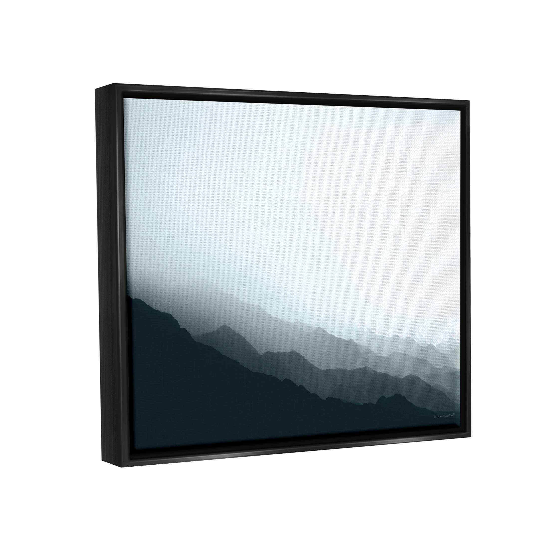 Stupell Industries Misty Mountain Range Slopes Landscape Photograph Jet Black Floating Framed Canvas Print Wall Art, Design by Laura Marshall