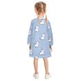 thumbnail image 3 of Girls' long-sleeved dress Cute Unicorn Girls' A-line dress with ribbed cuffs Soft and comfortable, 3 of 6