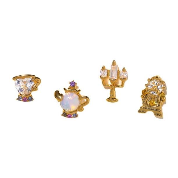 Pendientes De Tuerca De Princesa De Dibujos Animados/Piercing De Moda Hipoalergénicos