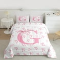 thumbnail image 2 of Castle Fairy Bowknot Alphabet G 2pcs Bedding Comforter Set for Teens,Dreamy Princess Twin Comforter Sets,Kawaii Bow Breathable Bedding Set,Breathable Home Decor, 2 of 8