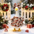thumbnail image 3 of Porch Goose Christmas Dress Set, Cloth Red Outfit with Reindeer Antlers, Soft Fabric Easy On-off Design, for 23in Yard Statue Front Door Holiday Decor, 3 of 4