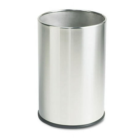 5-Gallon European/Metallic Series Round Wastebasket (Satin Stainless)