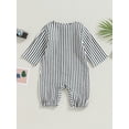 thumbnail image 4 of Bagilaanoe Newborn Baby Girl Boys Jumpsuits Stripe Long Sleeve Bodysuits 3M 6M 12M 18M Infant Casual One Piece Romper, 4 of 8