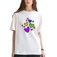 thumbnail image 3 of Playera Blanca Camiseta Estampado Corazones, 3 of 5