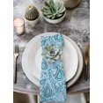 thumbnail image 2 of Light Blue Teal Cloth Napkins Set of 4 Reusable Dinner Napkins, Retro Botanical Abstract Art Cocktail Napkin Washable Table Napkins for Wedding/Holiday Party/Baby Shower 20"x20", 2 of 7