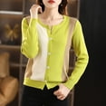 thumbnail image 3 of TINZ Cardigan à Col Rond Côtelé à Blocs de Couleur Femmes Chandails Grande Taille Longs Chandails Tricotés pour Femmes Chandails de Chalet pour Femmes, 3 of 5