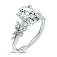 thumbnail image 2 of Spot Jewel Oval Cut 2.2 Ct Lab Created Diamond Engagement Wedding Ring - Nature-Inspired Design - 14K White Gold Plated Ring for Women - Classic Diamond Ring for Her Special Day, 2 of 3