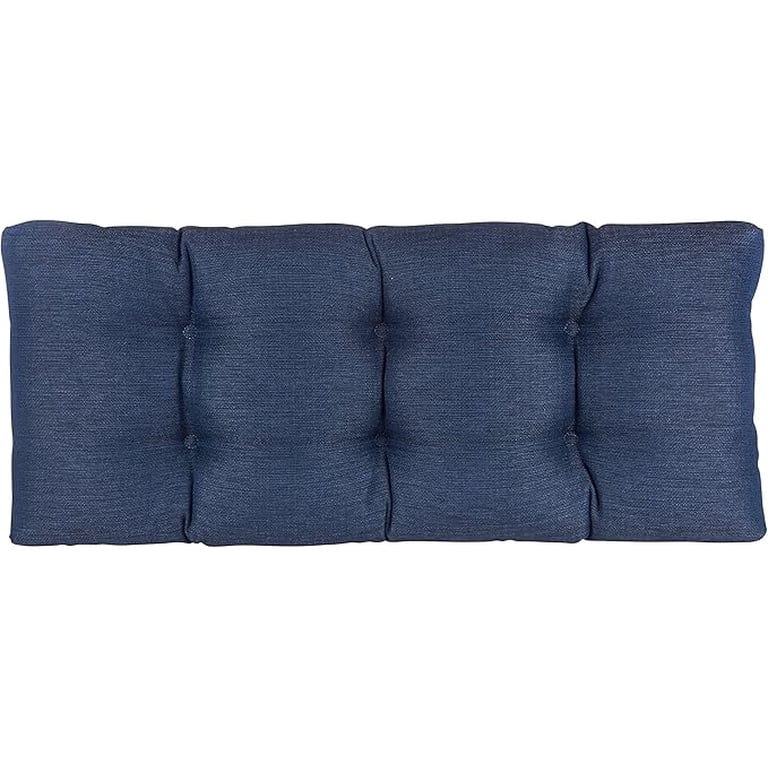 The Gripper Tufted Bench Cushion, 33 Inches, Indigo photo 1