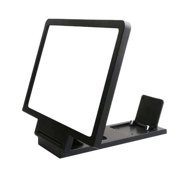 Phone Screen Magnifier Phone Magnifying Glass Screen Cellphone ABS Plastic Magnifier Holder Black