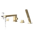 thumbnail image 2 of Bathtub Faucet Widespread Tub Sink Mixer Tap Brushed Gold/black Brass Bathroom Bath Shower Faucet with Hand shower Head ,Easy to Use, 2 of 7