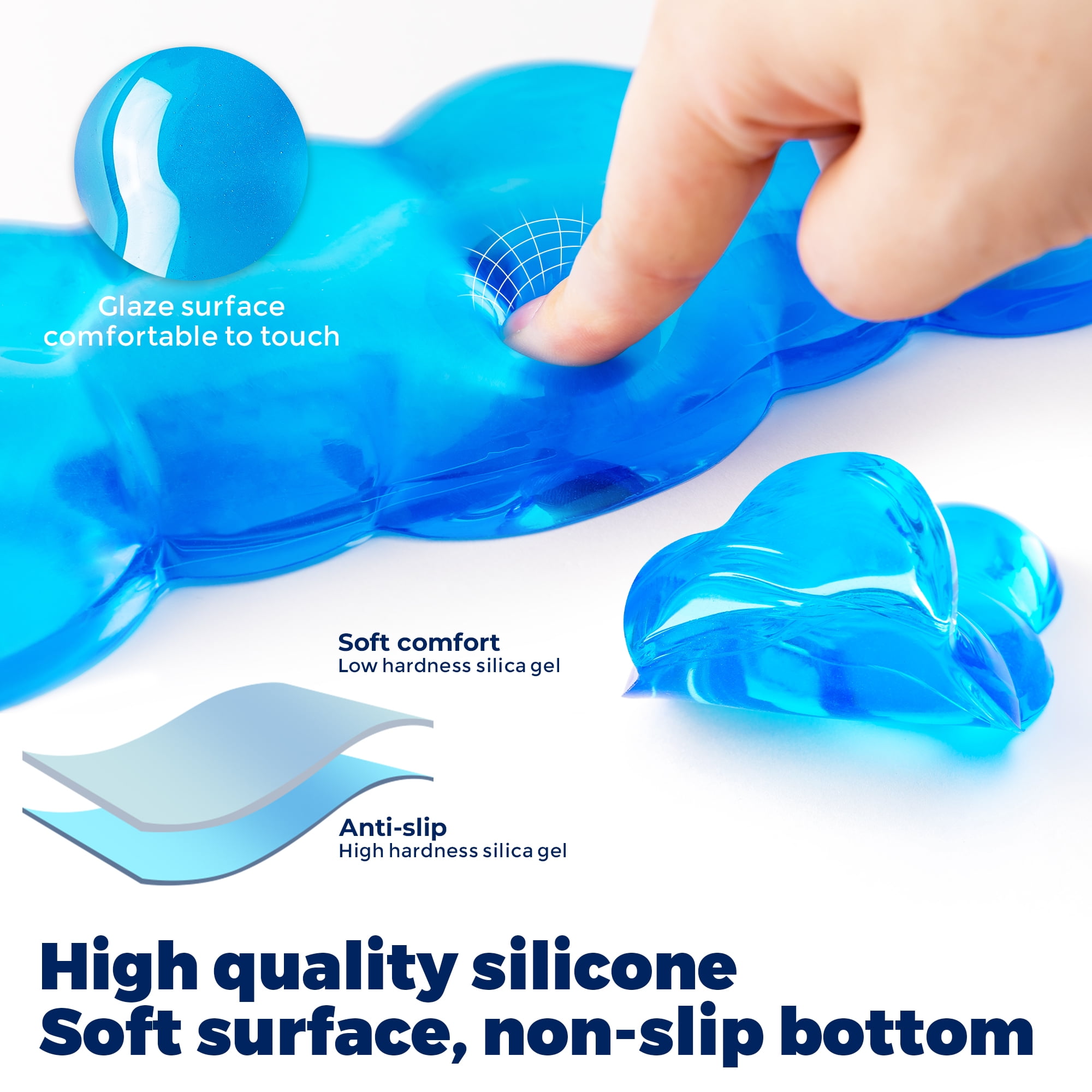 ABRONDA Gel Cloud Keyboard & Mouse Wrist Rest Set - Cloud Keyboard Wrist Rest Pad & Mouse Support for Office Gaming Pad Computer Laptop Ergonomic Comfortable Pain Relief- Cloud Pad Set