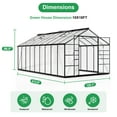 thumbnail image 4 of MUCHANT 10x18 FT Greenhouse for Outdoors, Walk-in Large Aluminum Frame Greenhouse with Quick Setup Structure and Roof Vent for Garden Backyard, Black, 4 of 7