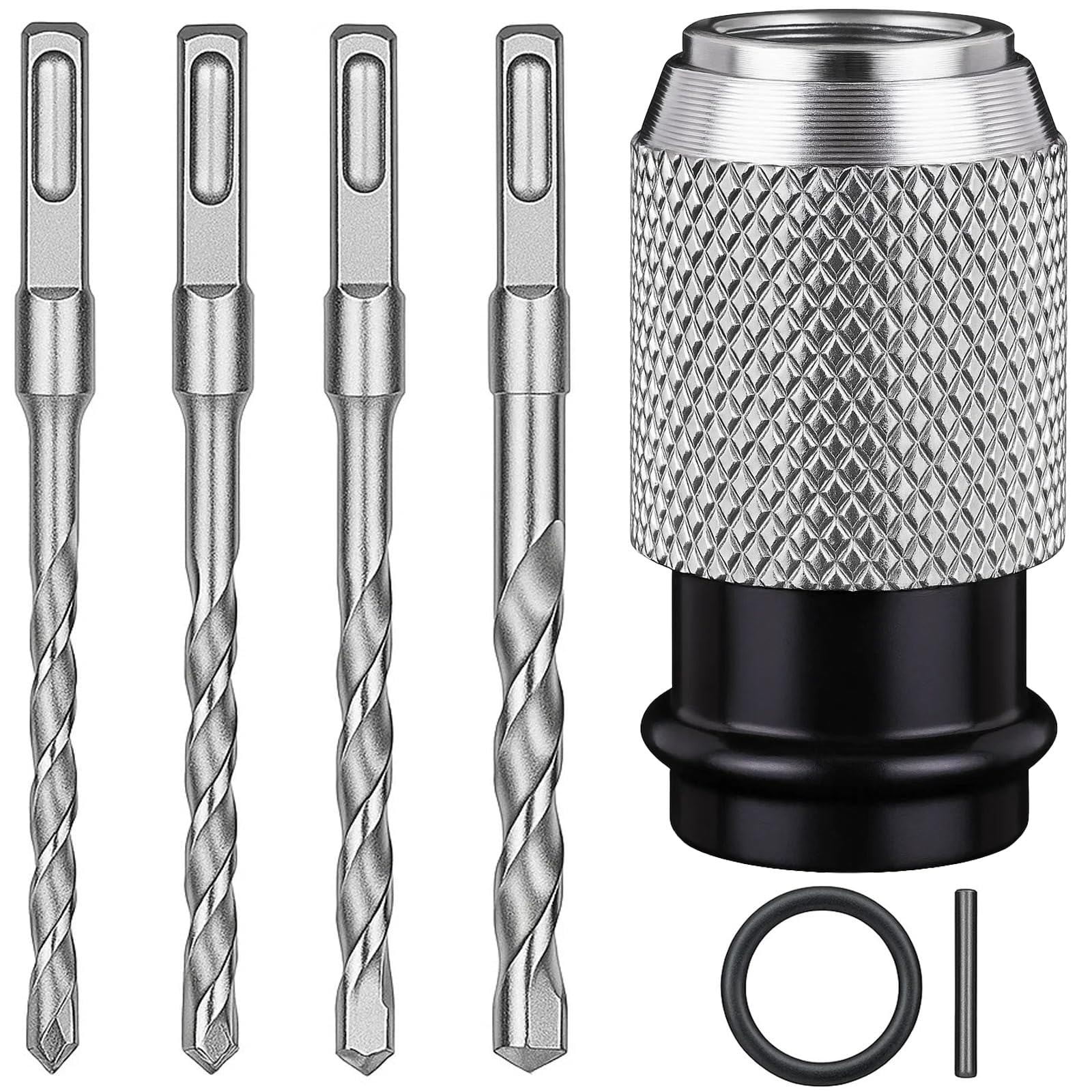 An Adapter Kit With Drill Bits. Hammer Adapter With Impact Drill Bits Set 5Pcs Multi Functional Hammer To Drill Converter With Adapter And 4 Hammers Bits Quick Release Adapters Converter