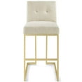 thumbnail image 4 of Modway Privy Gold Stainless Steel Upholstered Fabric Bar Stool in Gold Beige, 4 of 7